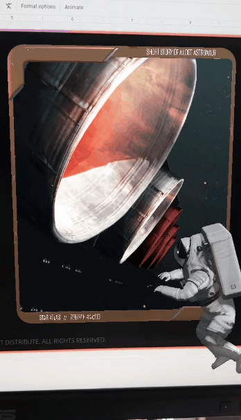 Animated Star Atlas AR collectible viewed in augmented reality