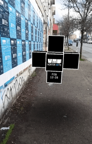 AR artwork from one of 20+ artist collaborations at Winter Arts 2021